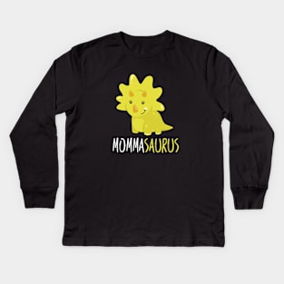 Cute Mamasaurus Apparel: Funny Dinosaur GIfts for Mom Kids Long Sleeve T-Shirt